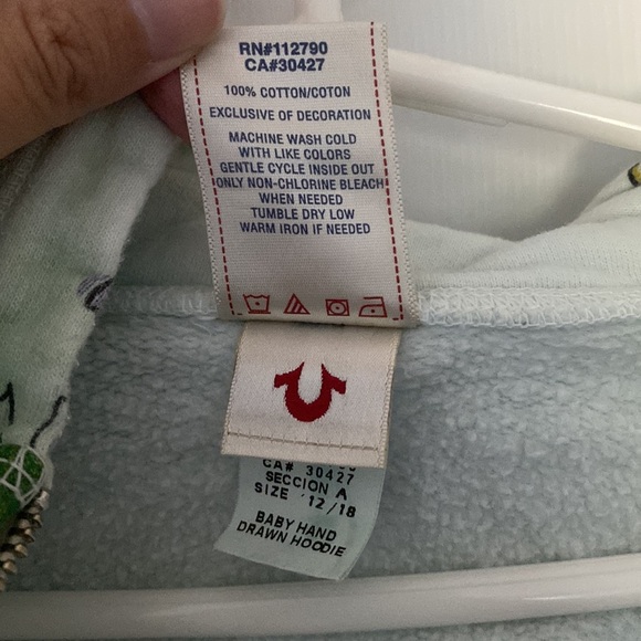 True Religion Graphic Zip Up Hoodie - 12-18M - Picture 6 of 8